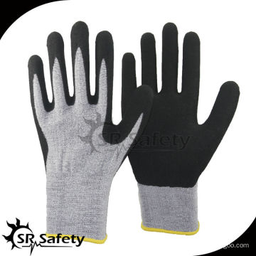 SRSAFETY Sécurité Industrial Black Sandy finish Nitrile Glove for work